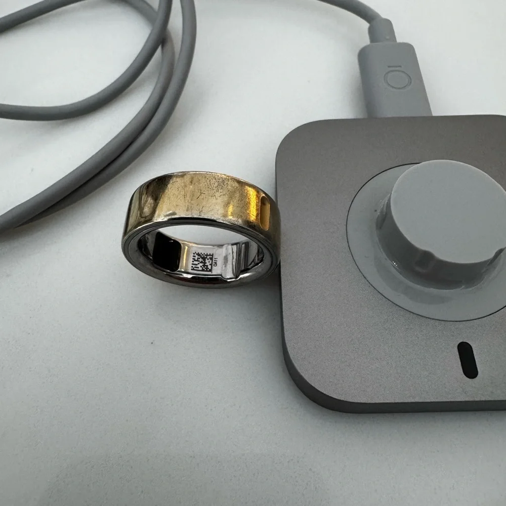 Oura Ring - Gen3 Horizon - Size 8 Gold with Gray Charger